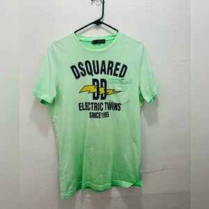 DSQUARED Light Green Electric Twins Tee